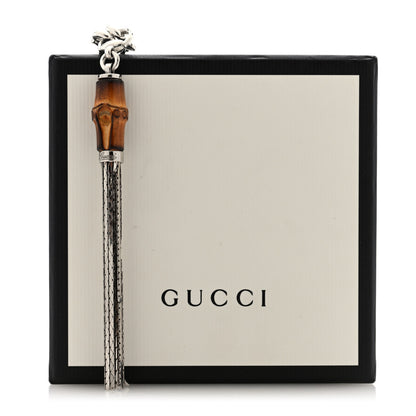 Gucci Sterling Silver Bamboo Long Tassel Necklace 5 of 5