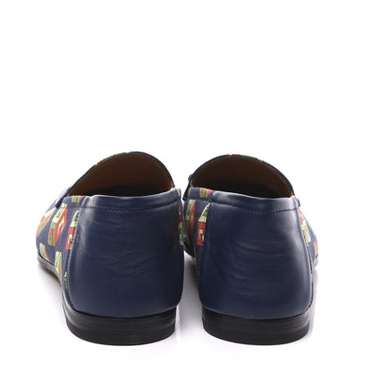 Gucci Satin Lambskin Mini GG Wallpaper Mens Brixton Horsebit Loafers 7.5 Royal Blue Blue Agata 7 of 11