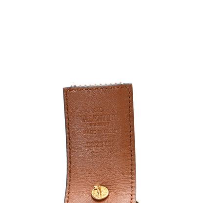 Valentino Garavani Canvas Glossy Calfskin VLogo 90 36 Belt Saddle Brown 3 of 5
