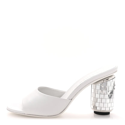 Chanel Lambskin Mirror Mules 36.5 White 1 of 9