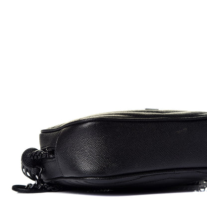 Saint Laurent Grain De Poudre Matelasse Monogram Mini Lou Camera Bag Black 8 of 9