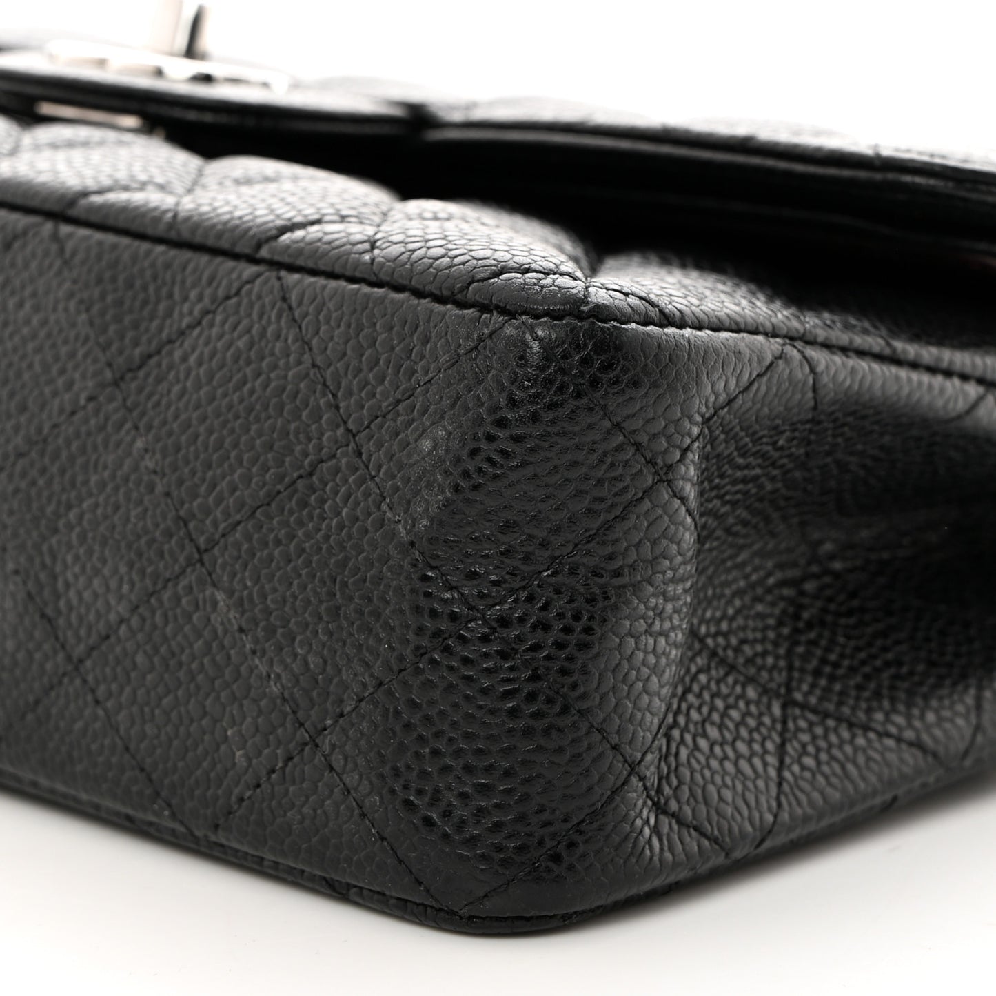 Caviar Quilted Small Double Flap Black