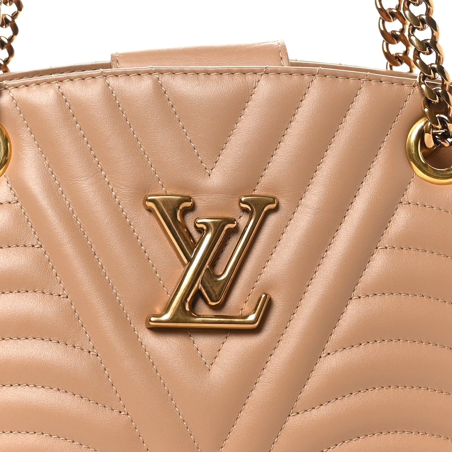 Calfskin New Wave Chain Tote Noisette