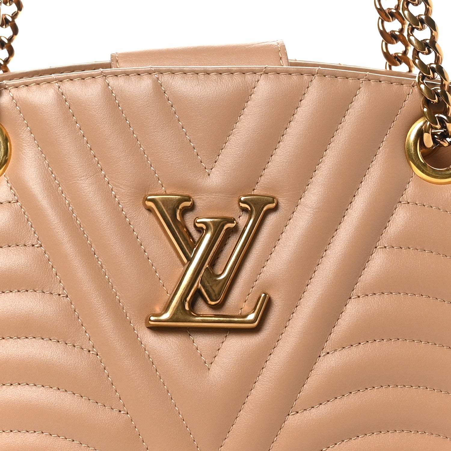 Louis Vuitton Calfskin New Wave Chain Tote Noisette 7 of 9