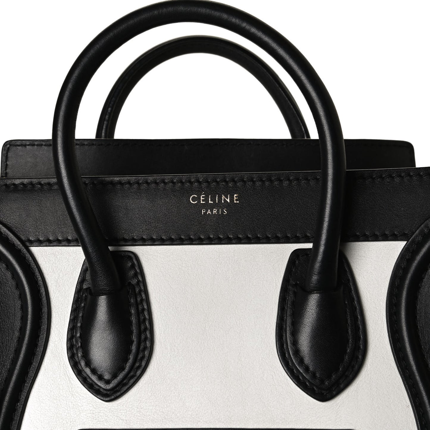 Smooth Calfskin Suede Nano Tri-Color Luggage White