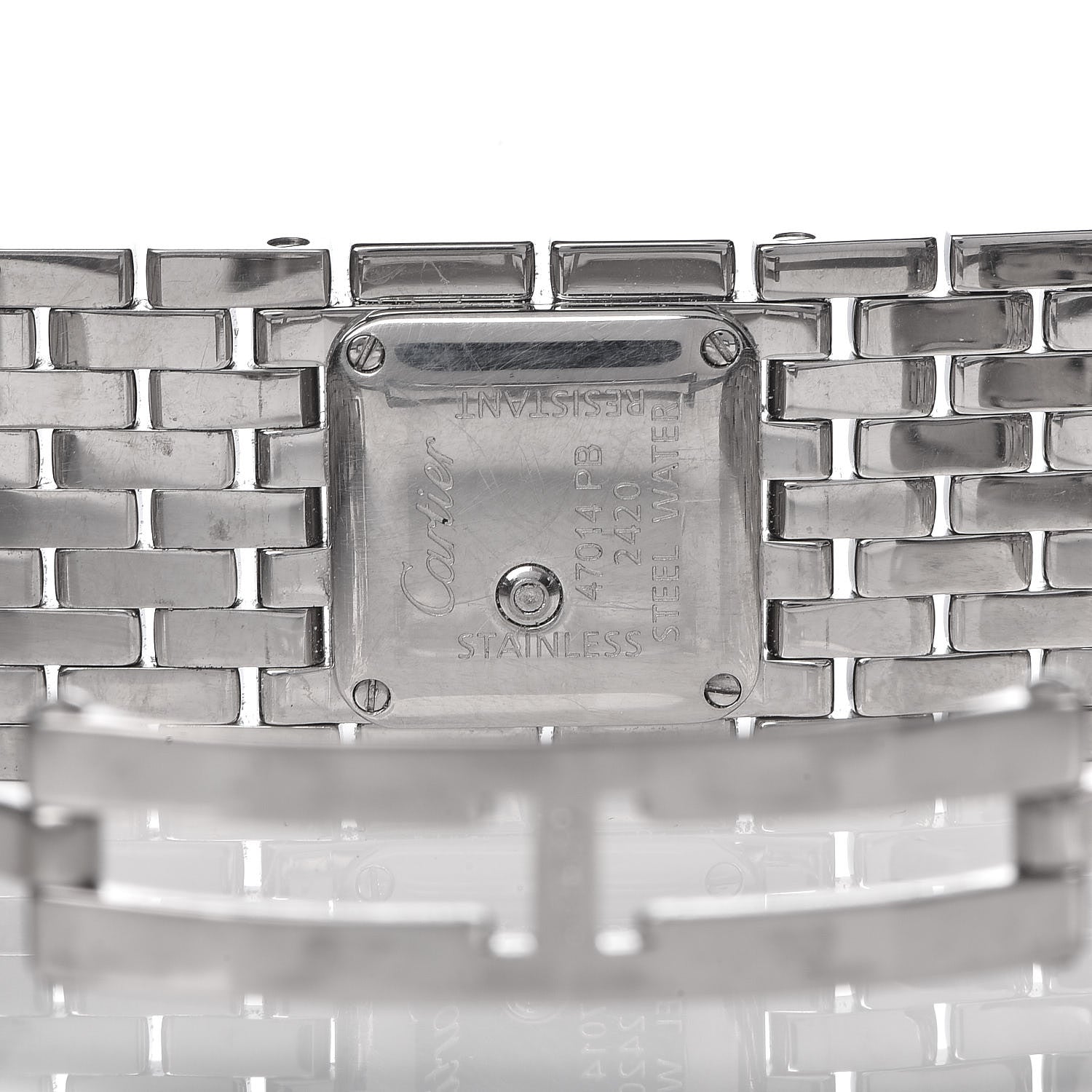 Cartier Stainless Steel Pink Mother of Pearl 21mm Panthere Ruban Quartz Watch 6 of 6