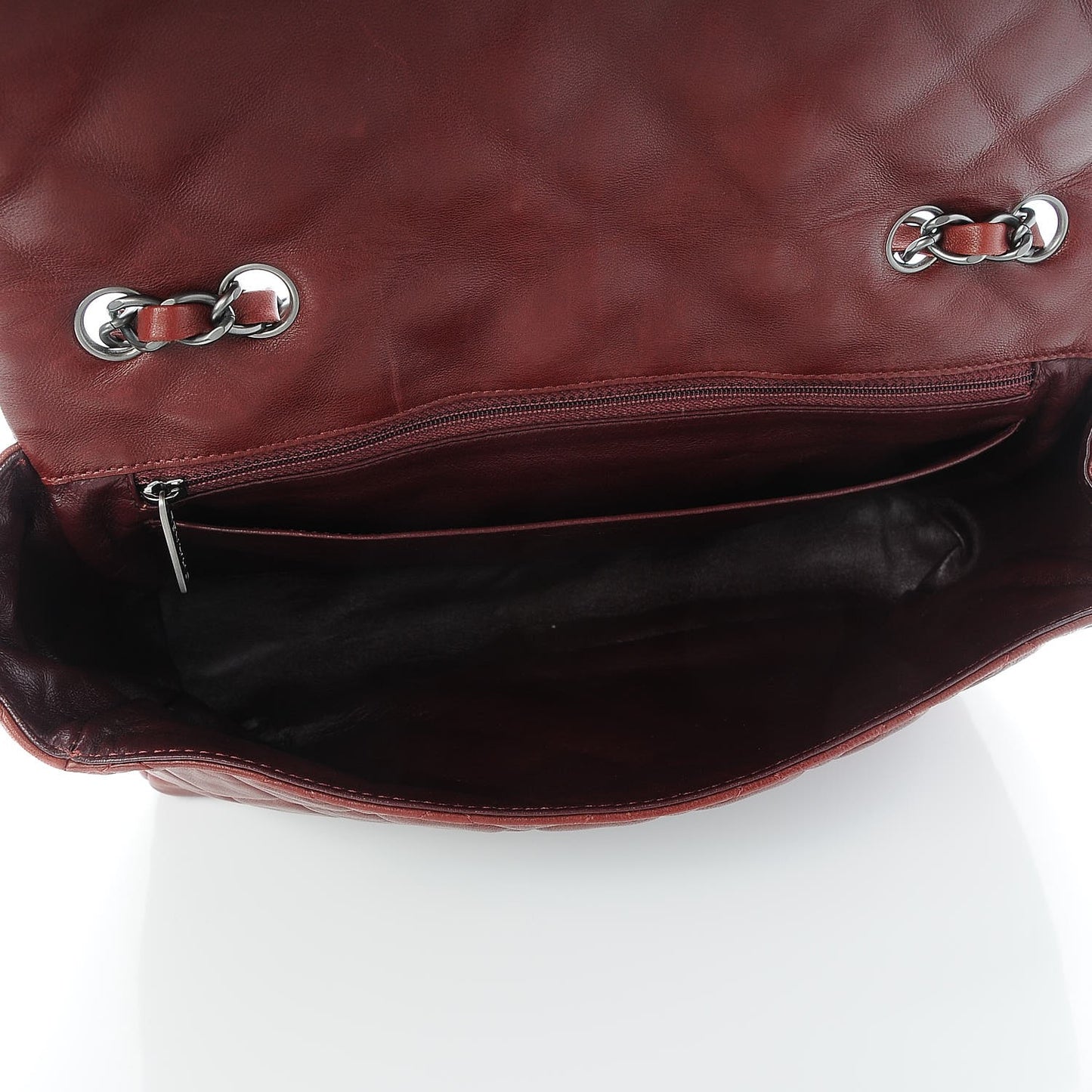Lambskin Quilted Jumbo Single Flap Dark Red