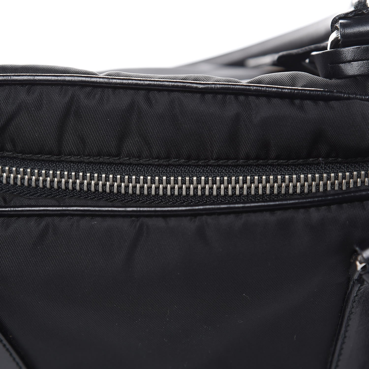 Prada Tessuto Nylon Soft Calfskin Shoulder Bag Black 15 of 15