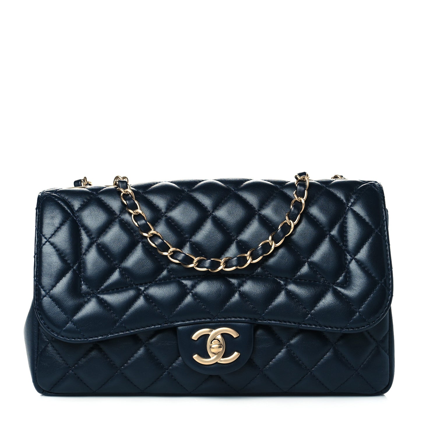 Lambskin Quilted Medium Mademoiselle Chic Flap Navy