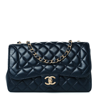 Chanel Lambskin Quilted Medium Mademoiselle Chic Flap Navy 1 of 10