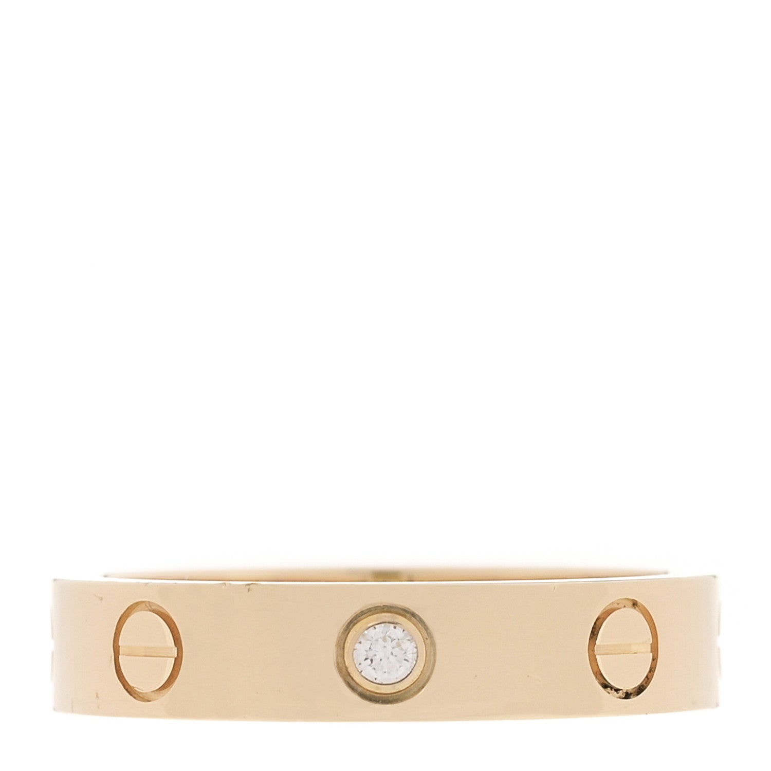 Cartier 18K Yellow Gold Diamond 4mm LOVE Wedding Band Ring 52 6 3 of 5