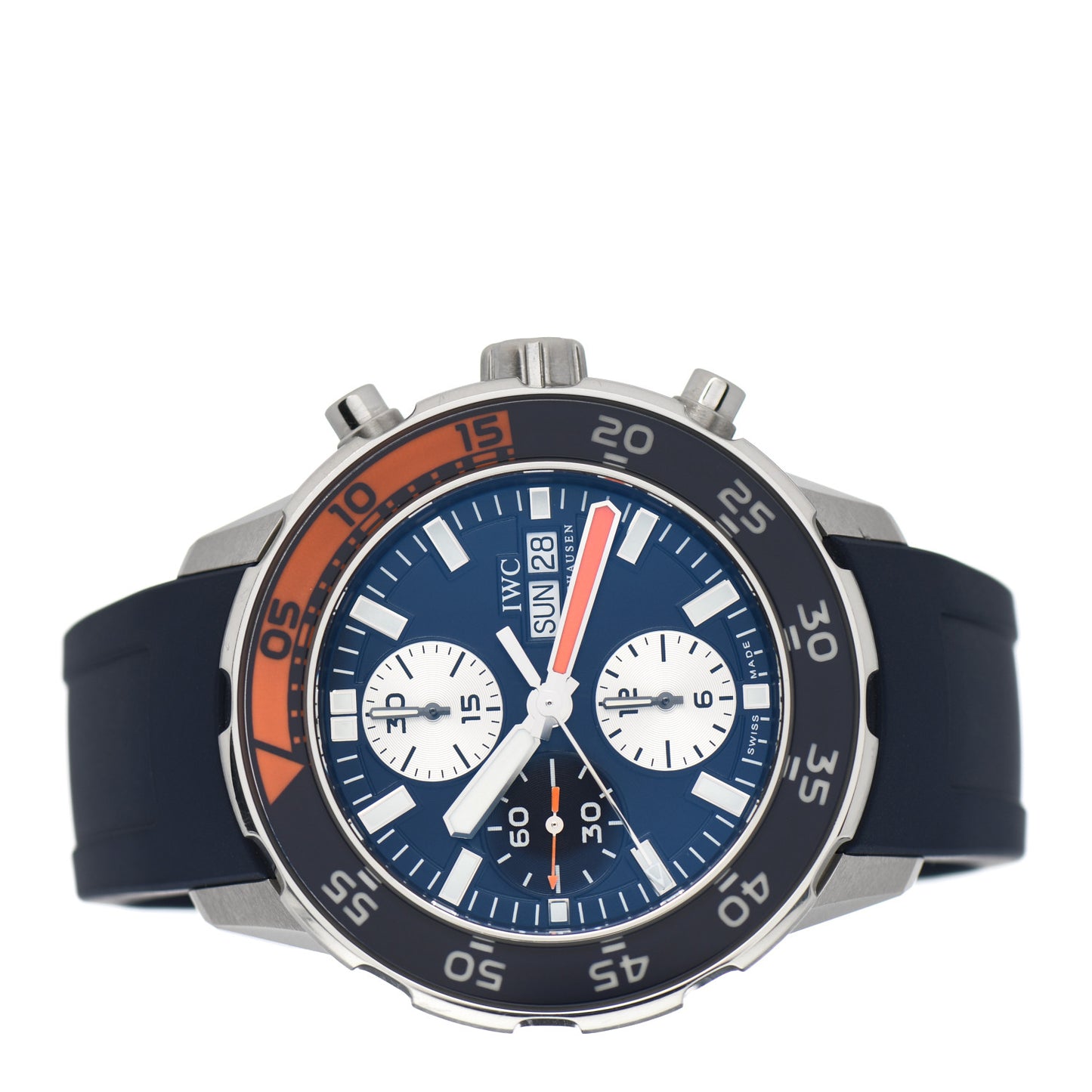 Stainless Steel Rubber 44mm Aquatimer Chronograph Automatic Watch Blue IW376704