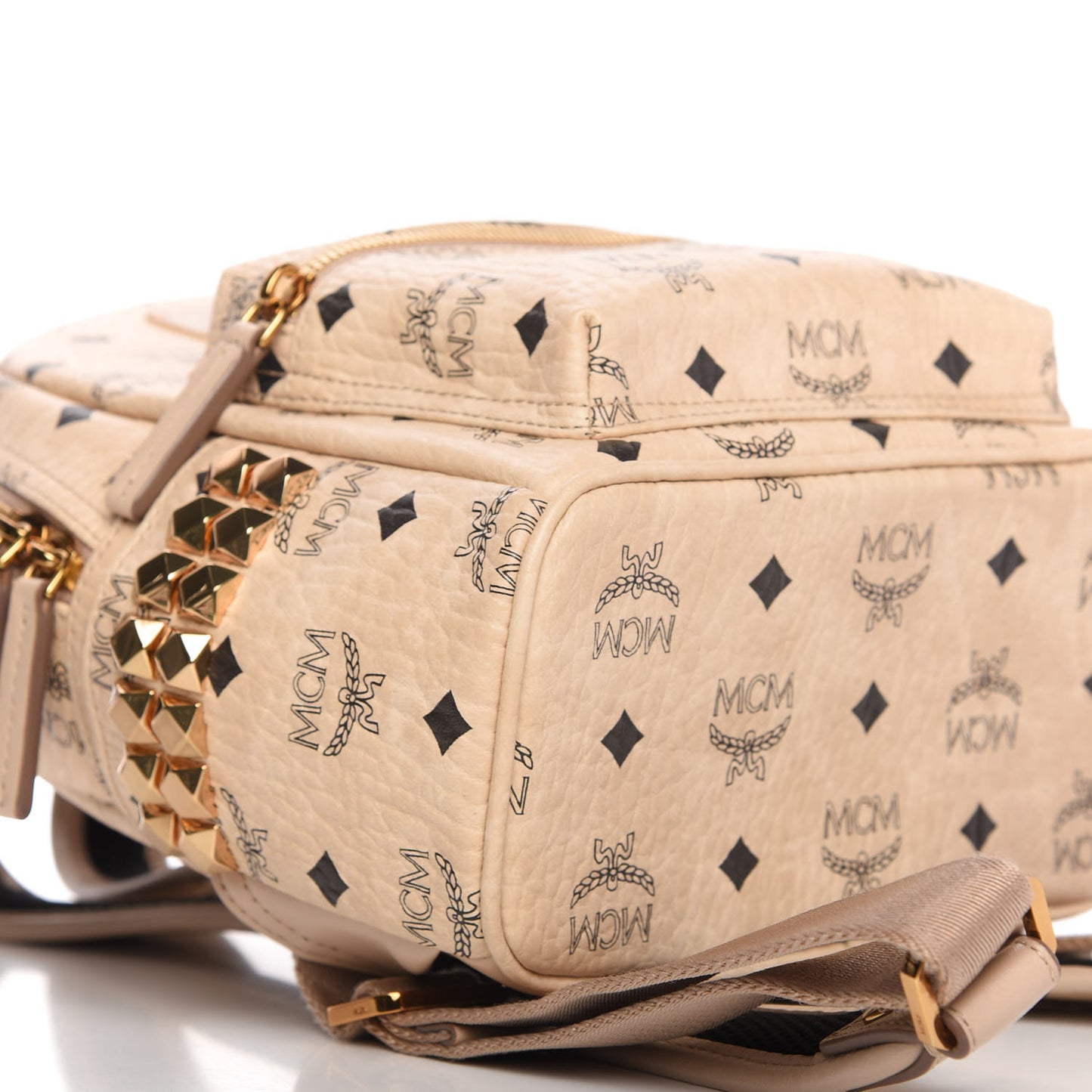 Visetos Mini Side Stud Stark Backpack Beige