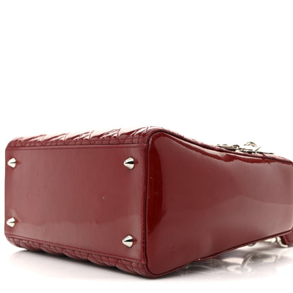 Christian Dior Patent Cannage Medium Lady Dior Red 10 of 17