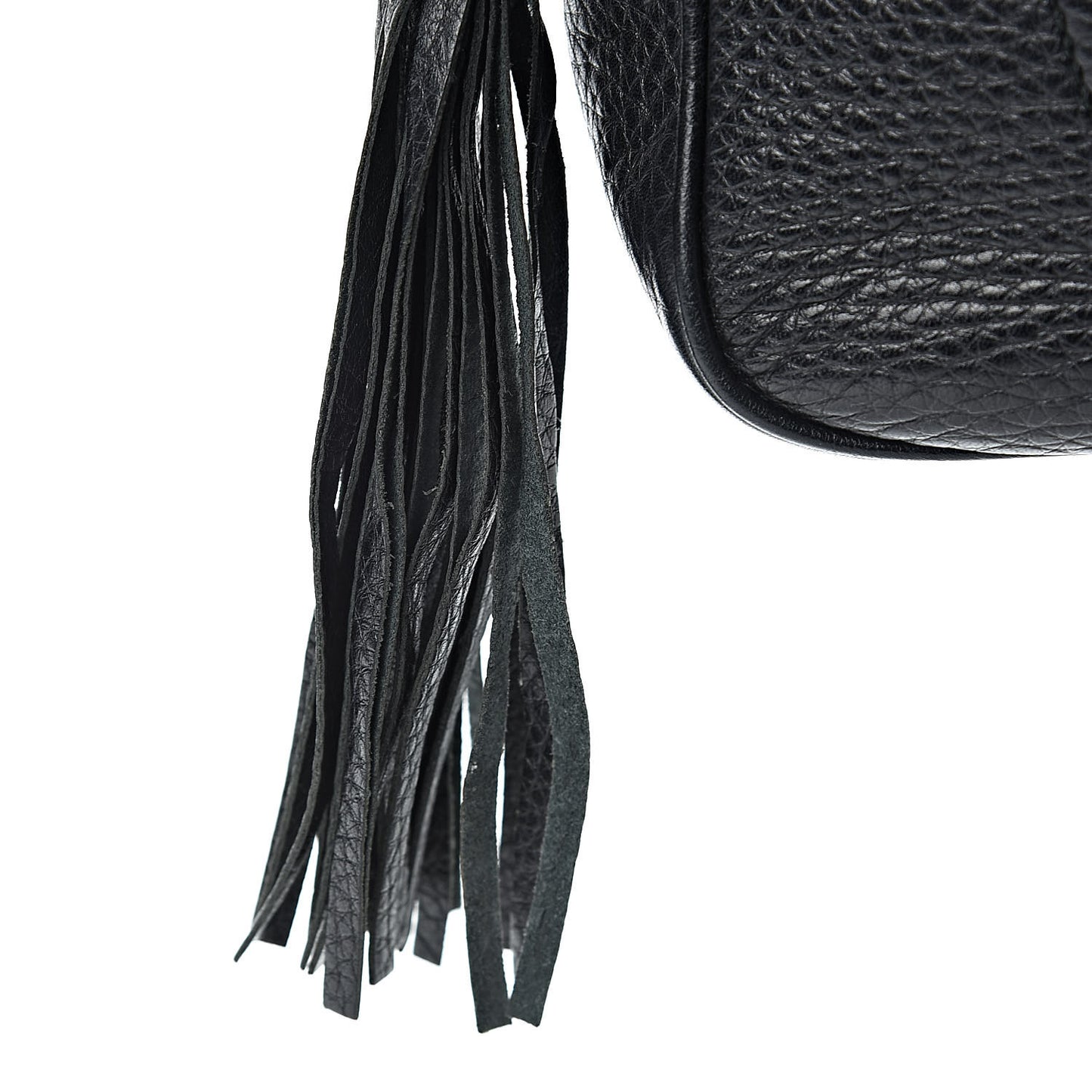 Pebbled Calfskin Small Soho Disco Bag Black