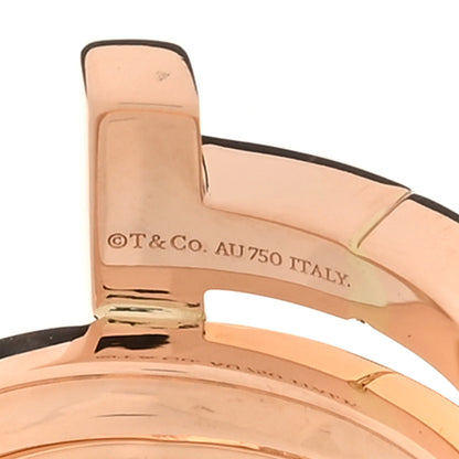 Tiffany 18K Rose Gold Diamond T Square Wrap Ring 48 4.5 4 of 5