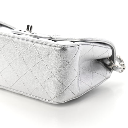 Chanel Metallic Lambskin Quilted Mini Square Flap Silver 7 of 9