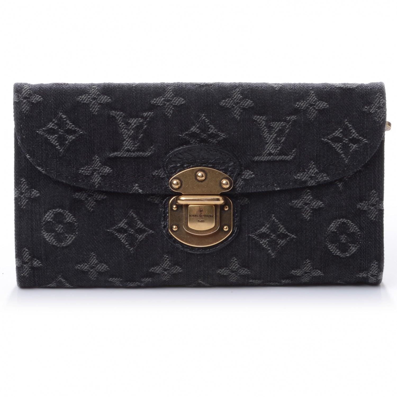 Louis Vuitton Denim Amelia Wallet Black 1 of 7