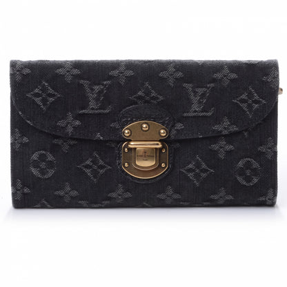 Louis Vuitton Denim Amelia Wallet Black 1 of 7
