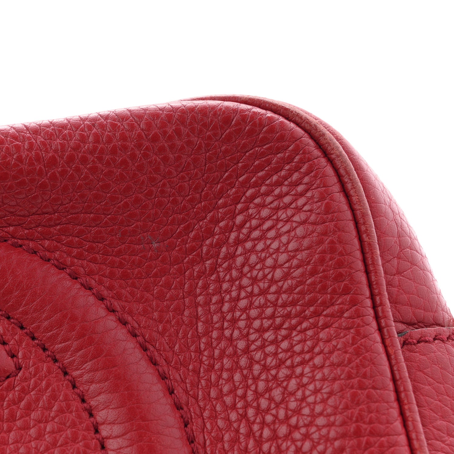 Gucci Pebbled Calfskin Small Soho Disco Bag Tabasco Red 14 of 15