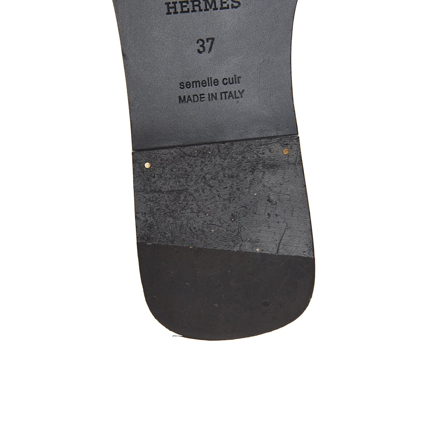 Hermes Suede Goatskin Crystal Powder Oran Sandals 37 Black 11 of 12