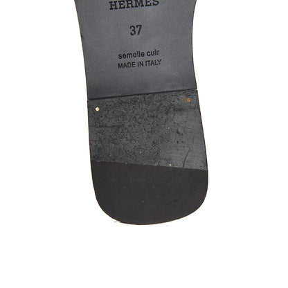 Hermes Suede Goatskin Crystal Powder Oran Sandals 37 Black 11 of 12