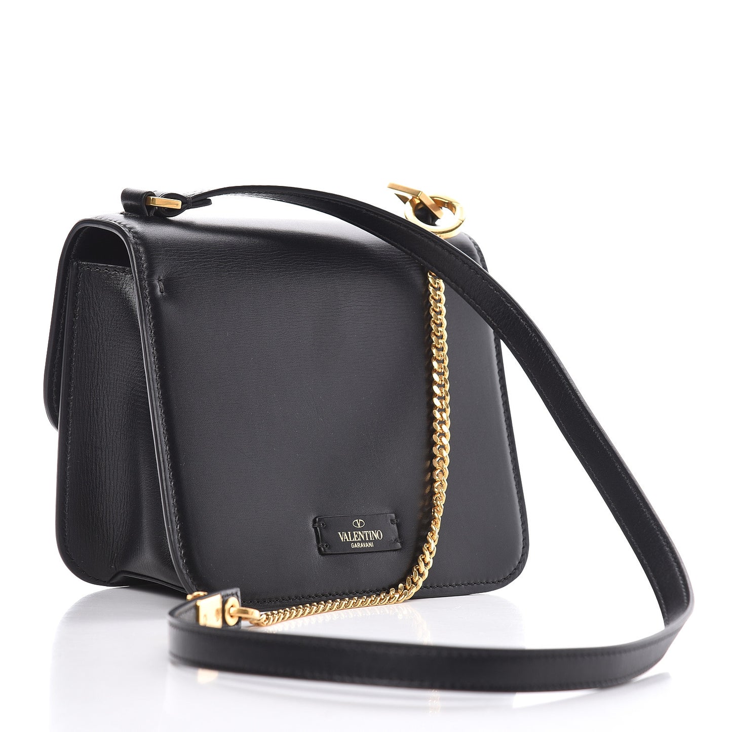 Smooth Calfskin Small VSling Shoulder Bag Black