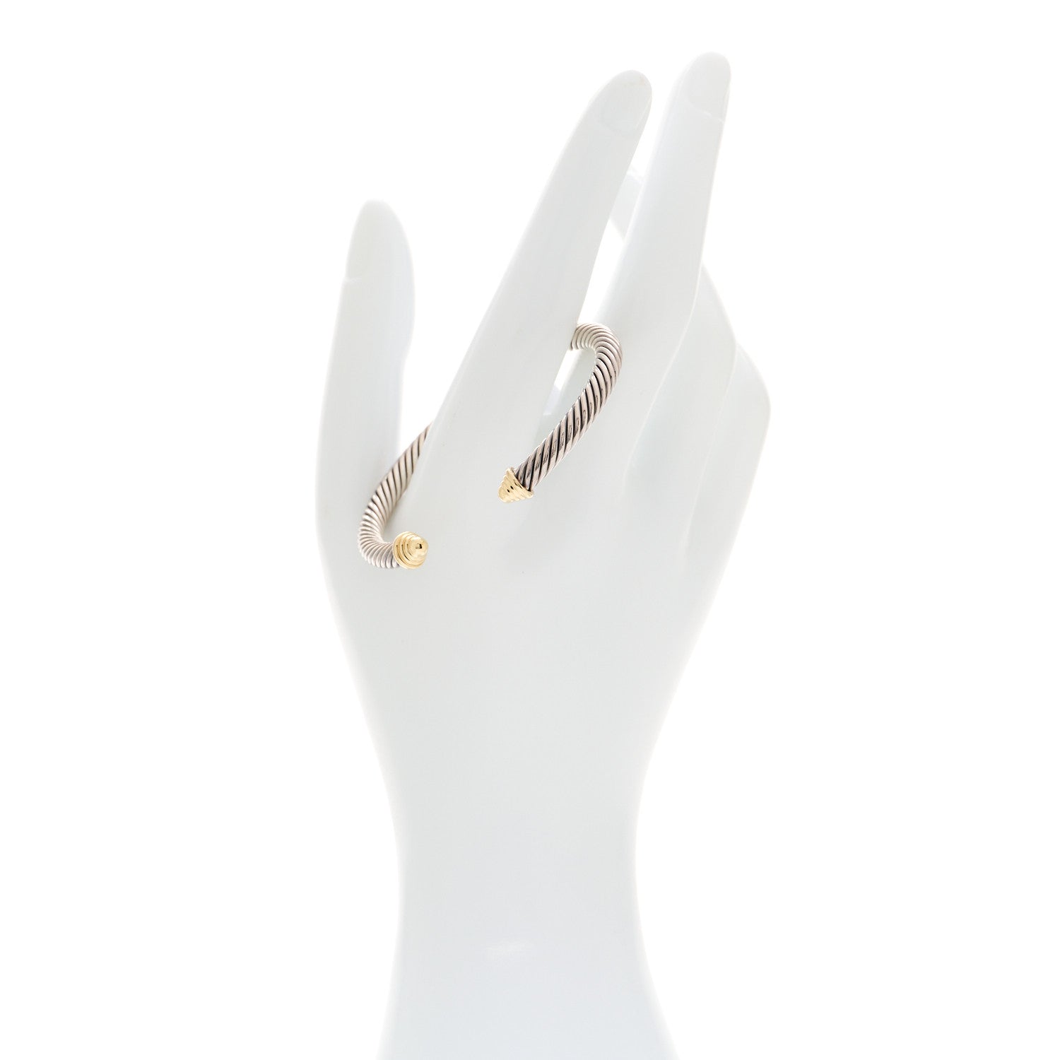 David Yurman Sterling Silver 14K Yellow Gold 5mm Cable Classics Bracelet 2 of 4