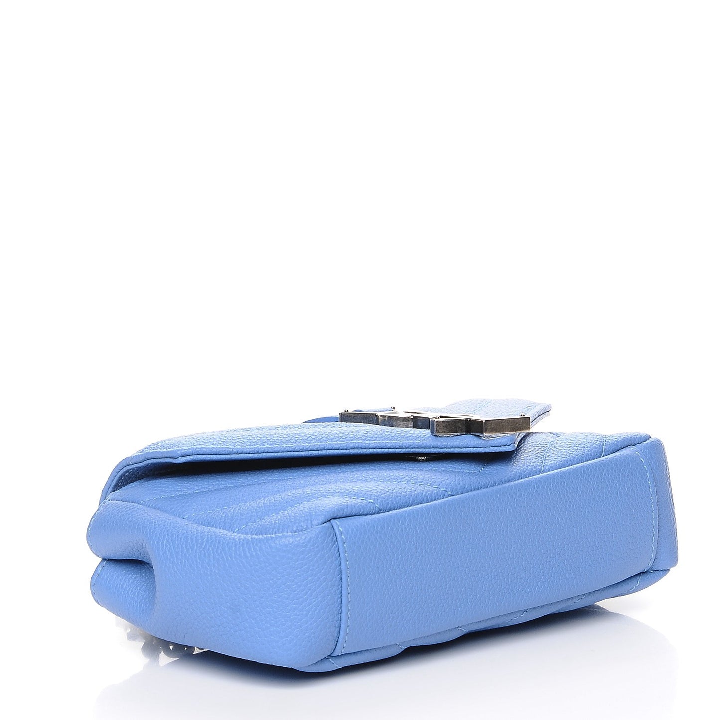 Grained Calfskin Matelasse Monogram Classic Baby Chain Bag Blue