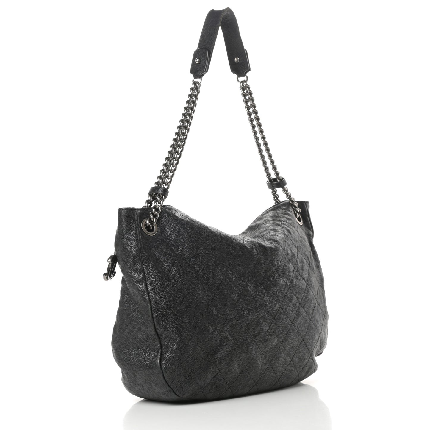Caviar Quilted Simply CC Hobo Black