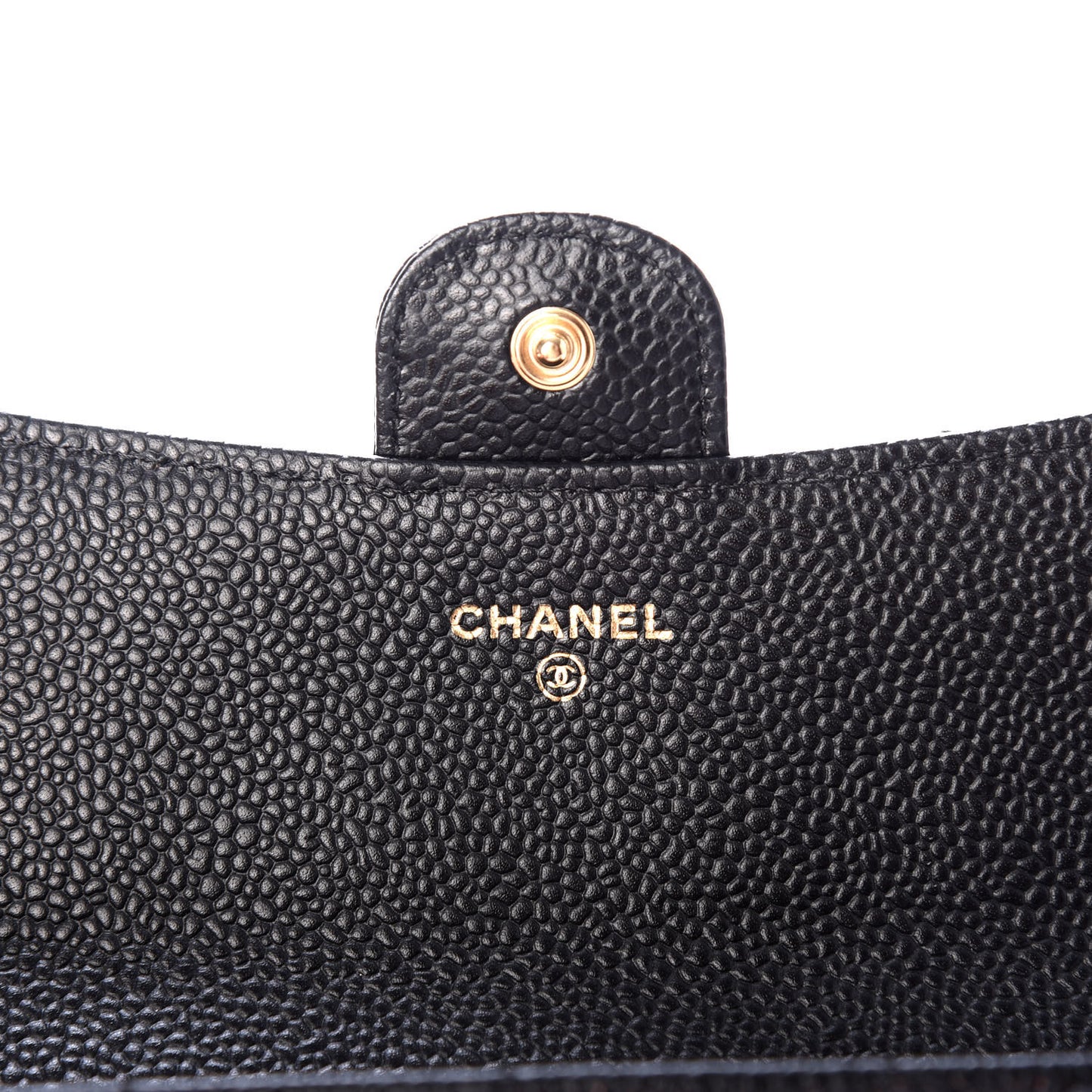 Caviar Quilted Large Gusset Flap Wallet Black
