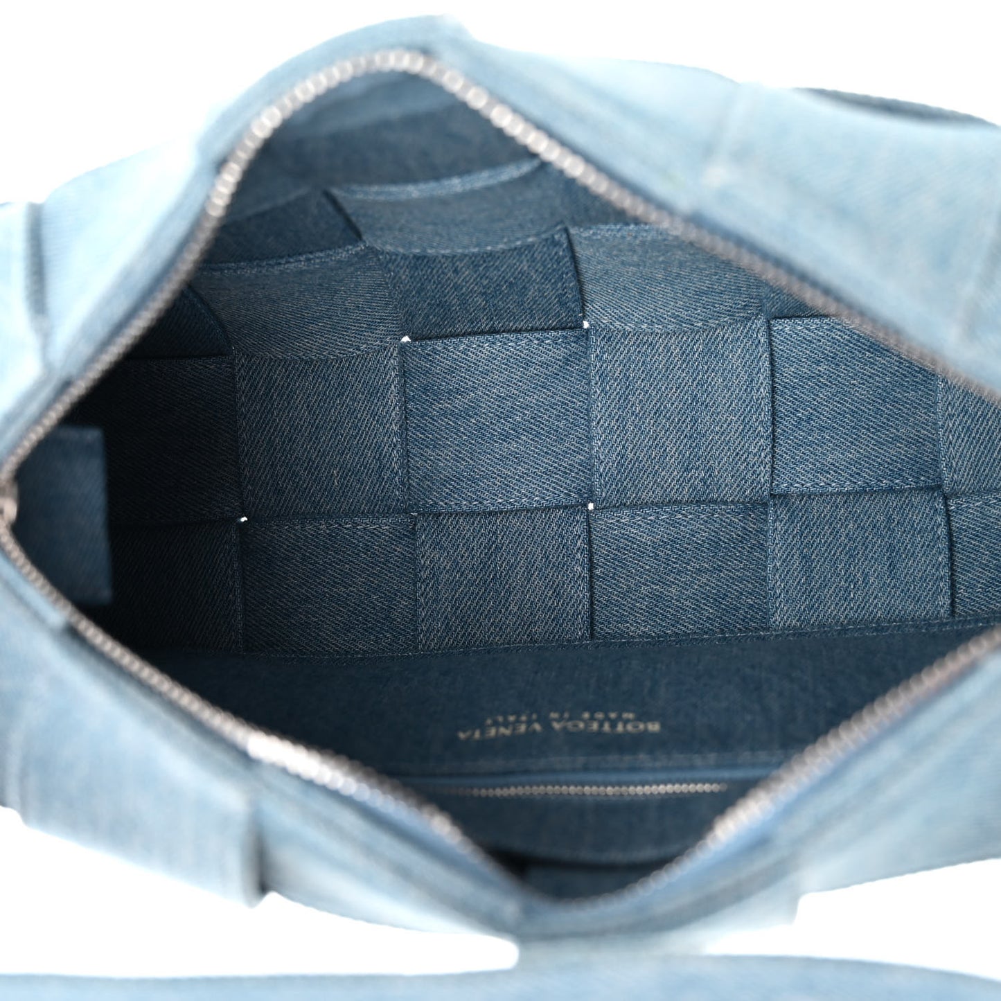 Denim Maxi Intrecciato Brick Cassette Bag Indigo
