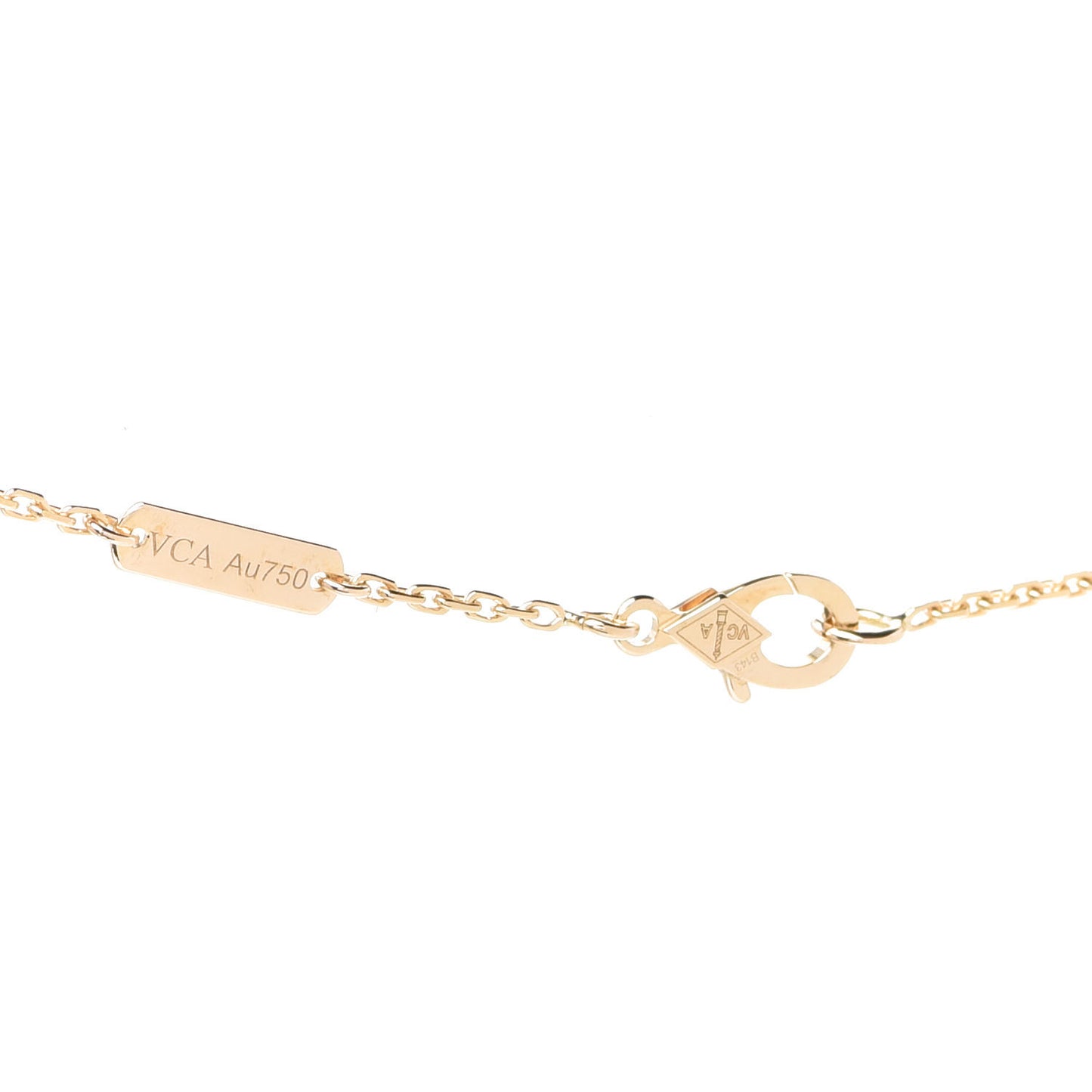 18K Yellow Gold Carnelian Vintage Alhambra Pendant Necklace