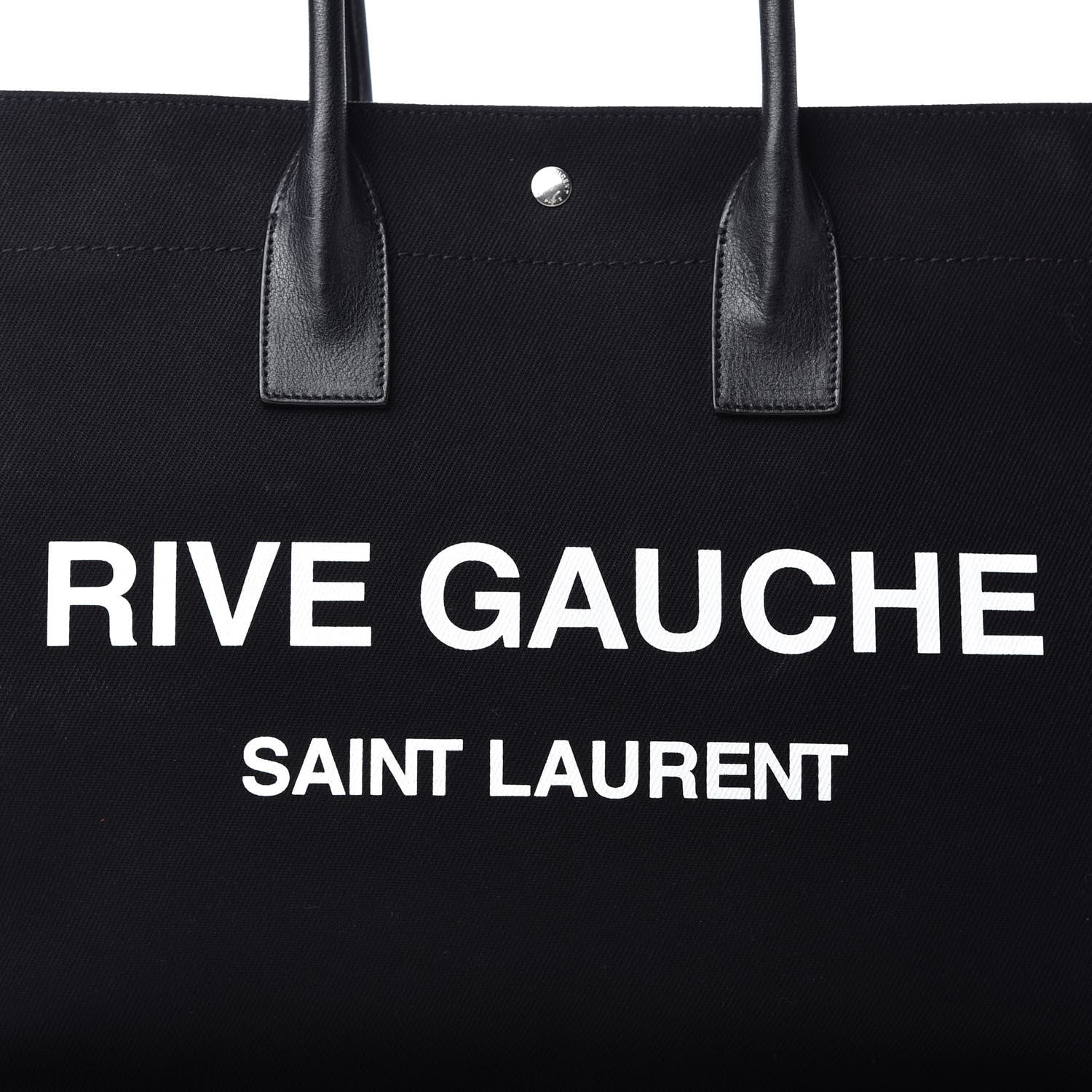 Saint Laurent Linen Calfskin Rive Gauche Tote Black 9 of 9