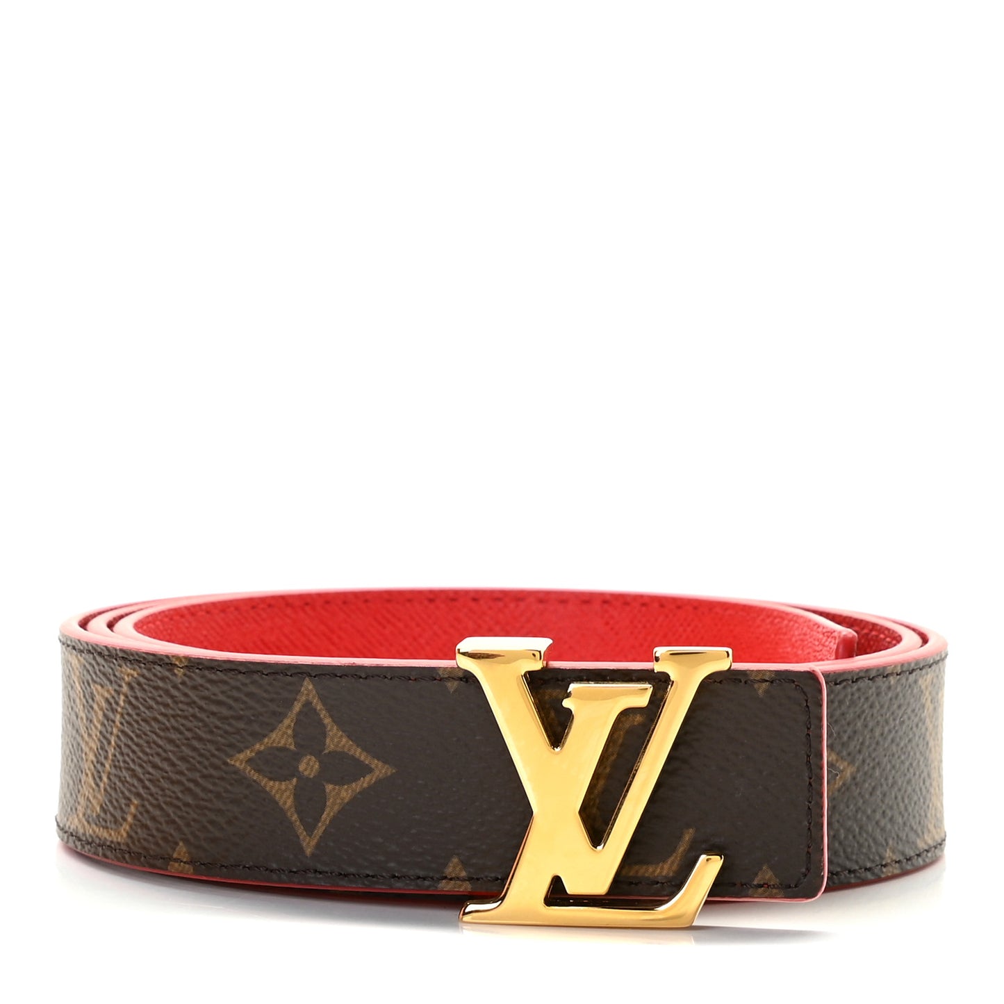 Monogram 30mm LV Initiales Reversible Belt 90 36 Coquelicot