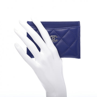 Chanel Lambskin Quilted Card Holder Blue 2 of 9