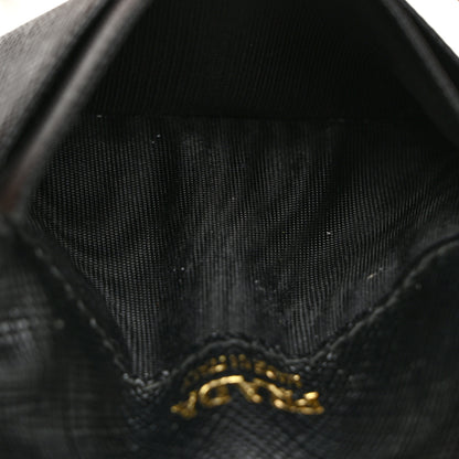 Prada Saffiano Triangle Card Holder Black 5 of 7