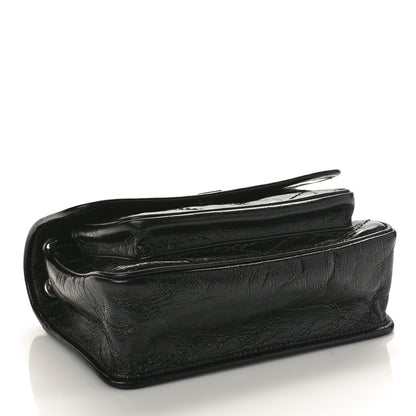Saint Laurent Crinkled Calfskin Matelasse Monogram Baby Niki Chain Satchel Black 4 of 8