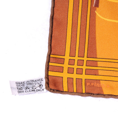 Hermes Silk Constellation Pocket Square Scarf Orange 5 of 6