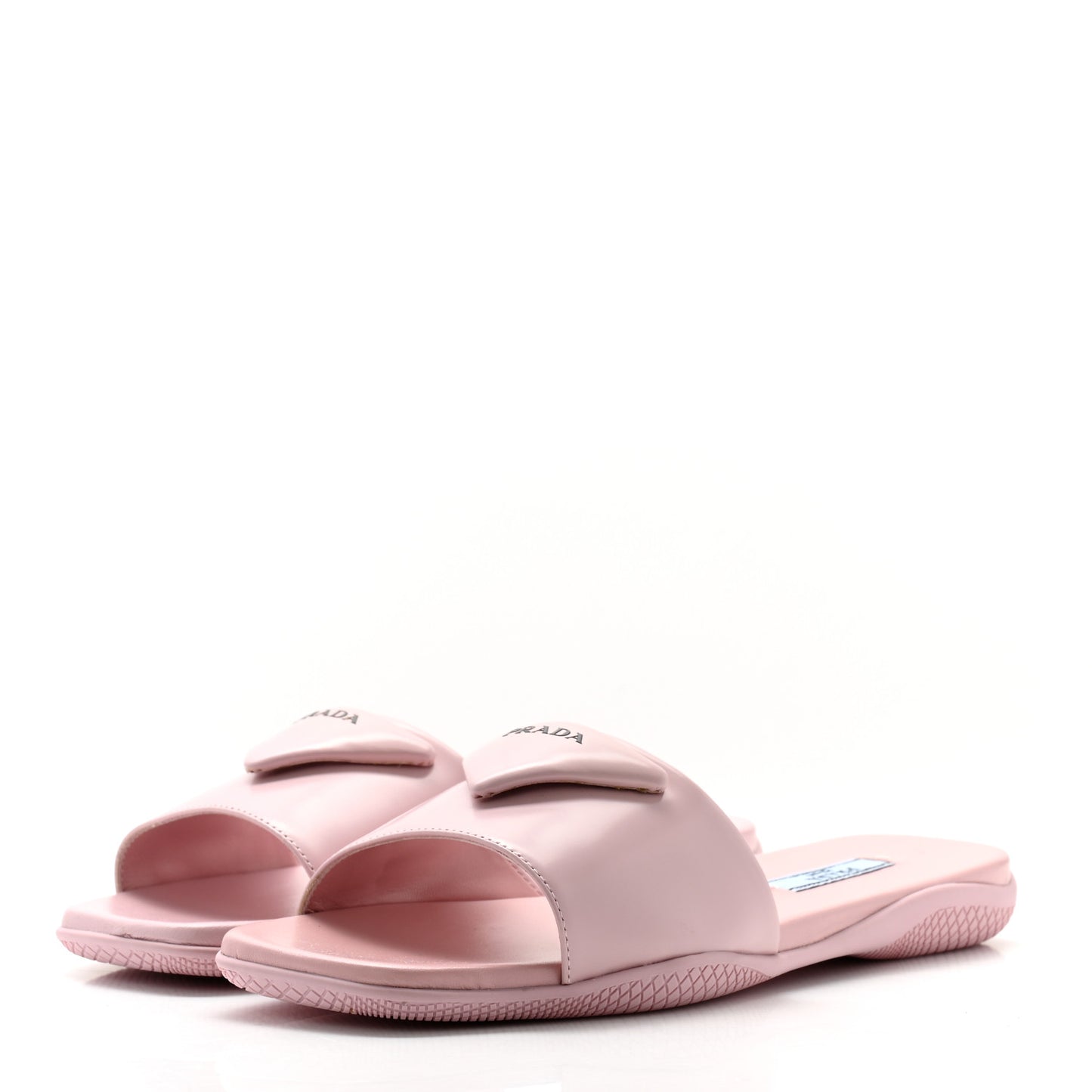 Spazzolato Triangle Logo Slide Flat Sandals 36 Alabastro