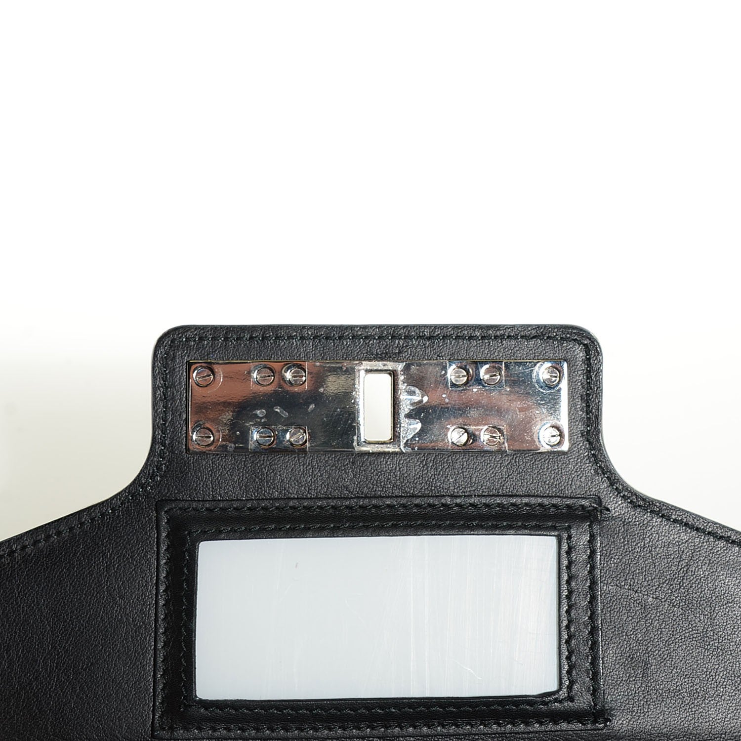 Proenza Schouler Embossed Patent Calfskin Crosshatch PS11 Chain Wallet Silver 6 of 7