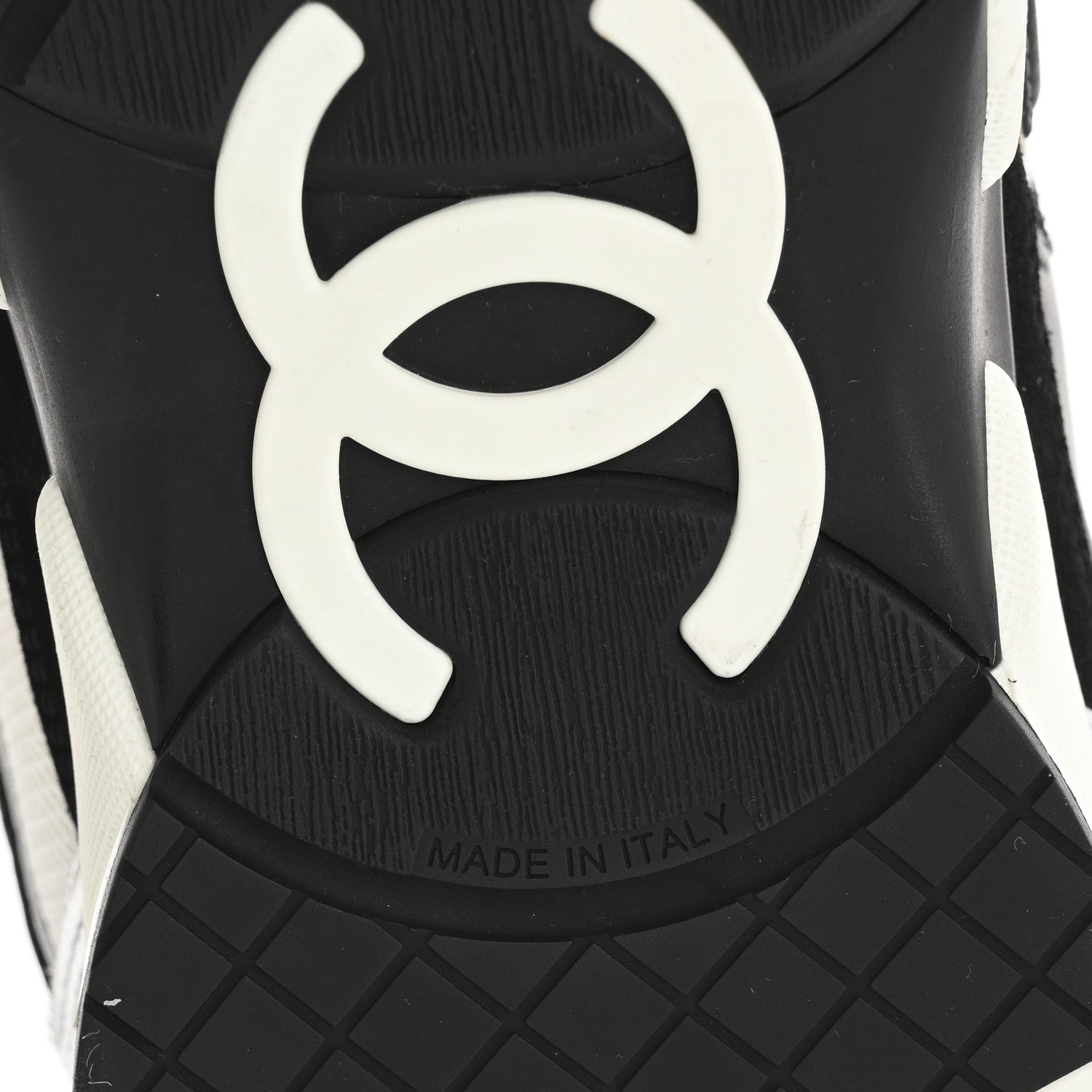 Chanel Mesh Suede Calfskin Mens CC Sneakers 45 White Silver Black 7 of 9