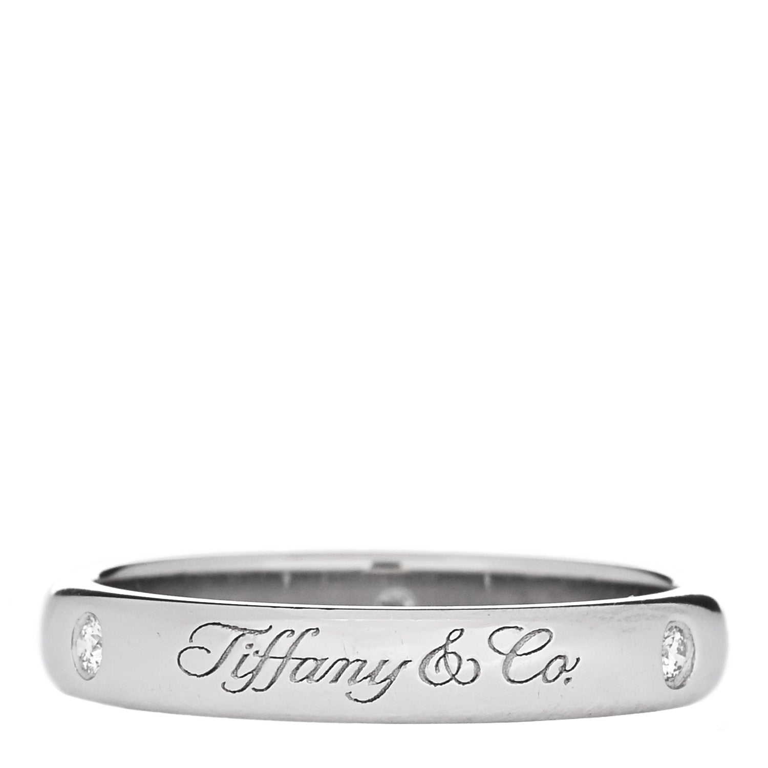 Tiffany Platinum Diamond 3mm Notes Ring 48 4.5 3 of 5