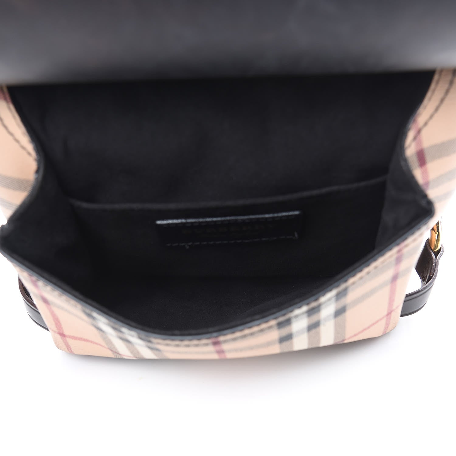 Burberry Haymarket Check Large Bridle Saddle Bag Dark Clove Brown 5 of 14