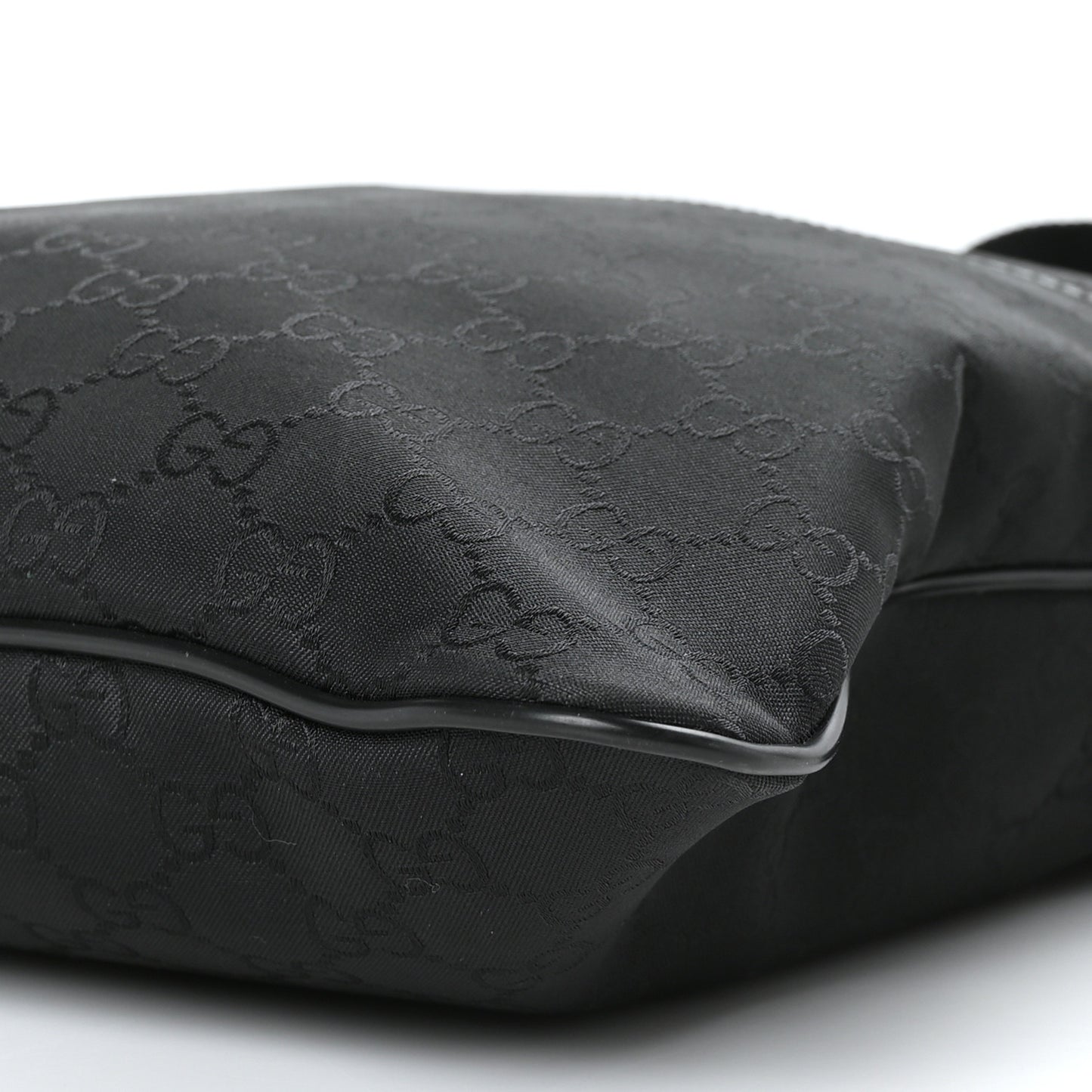 Nylon Monogram Medium Flat Messenger Bag Black