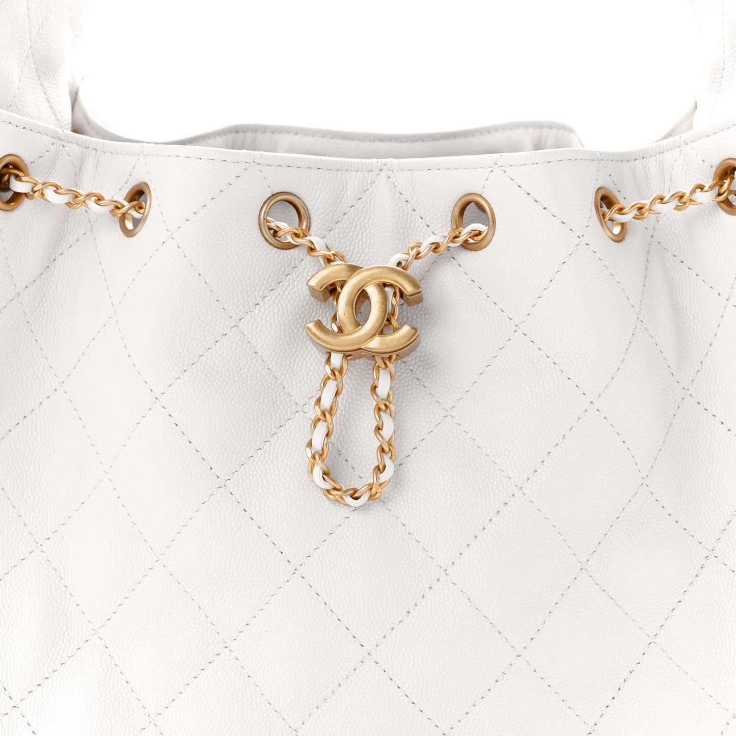 Caviar Quilted Small Chanel 25 Handbag White White