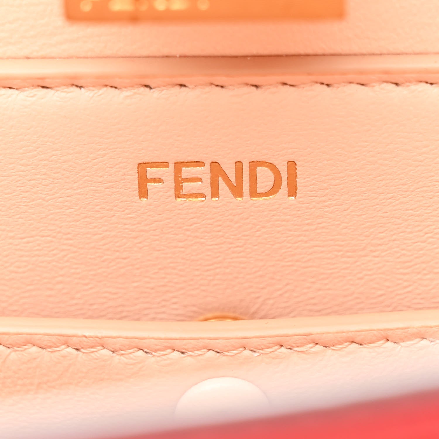 Fendi Vitello King Luxor Shiny Nappa Medium Peekaboo I SEE U East West Satchel Fuoco Light Rose 7 of 12