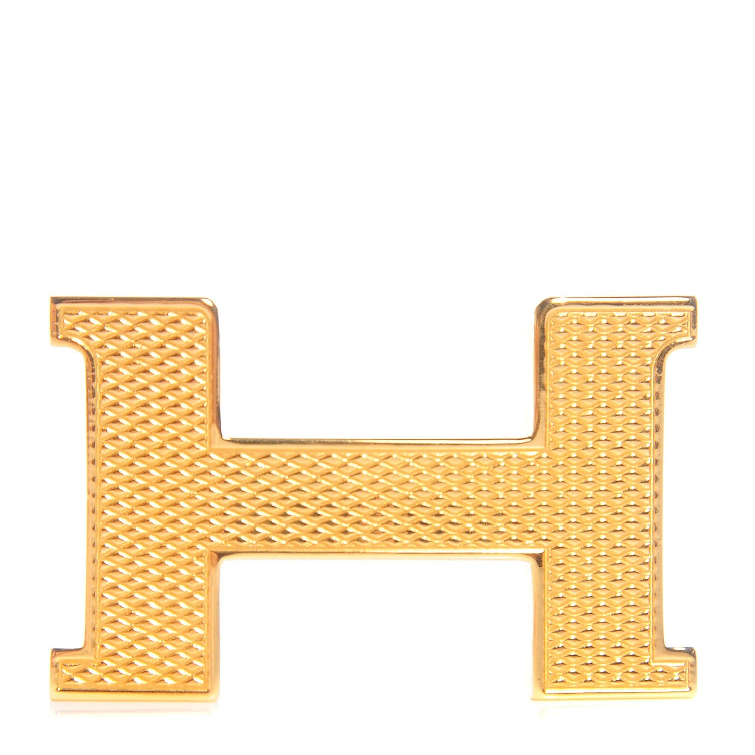 Hermes Guilloche 24mm H Belt Buckle Gold 1 of 4