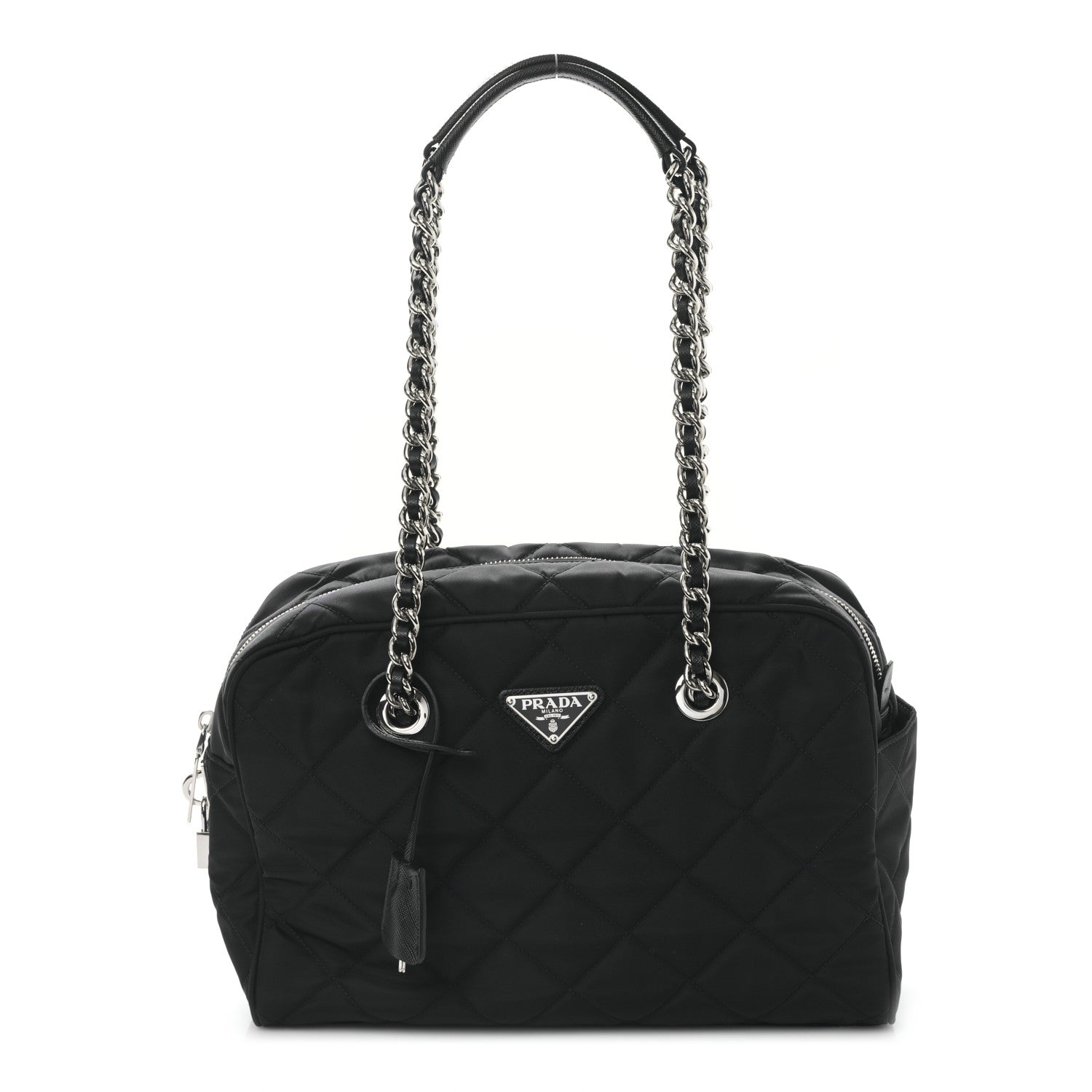 Prada Nylon Tessuto Impuntu Quilted Shoulder Bag Black 1 of 8
