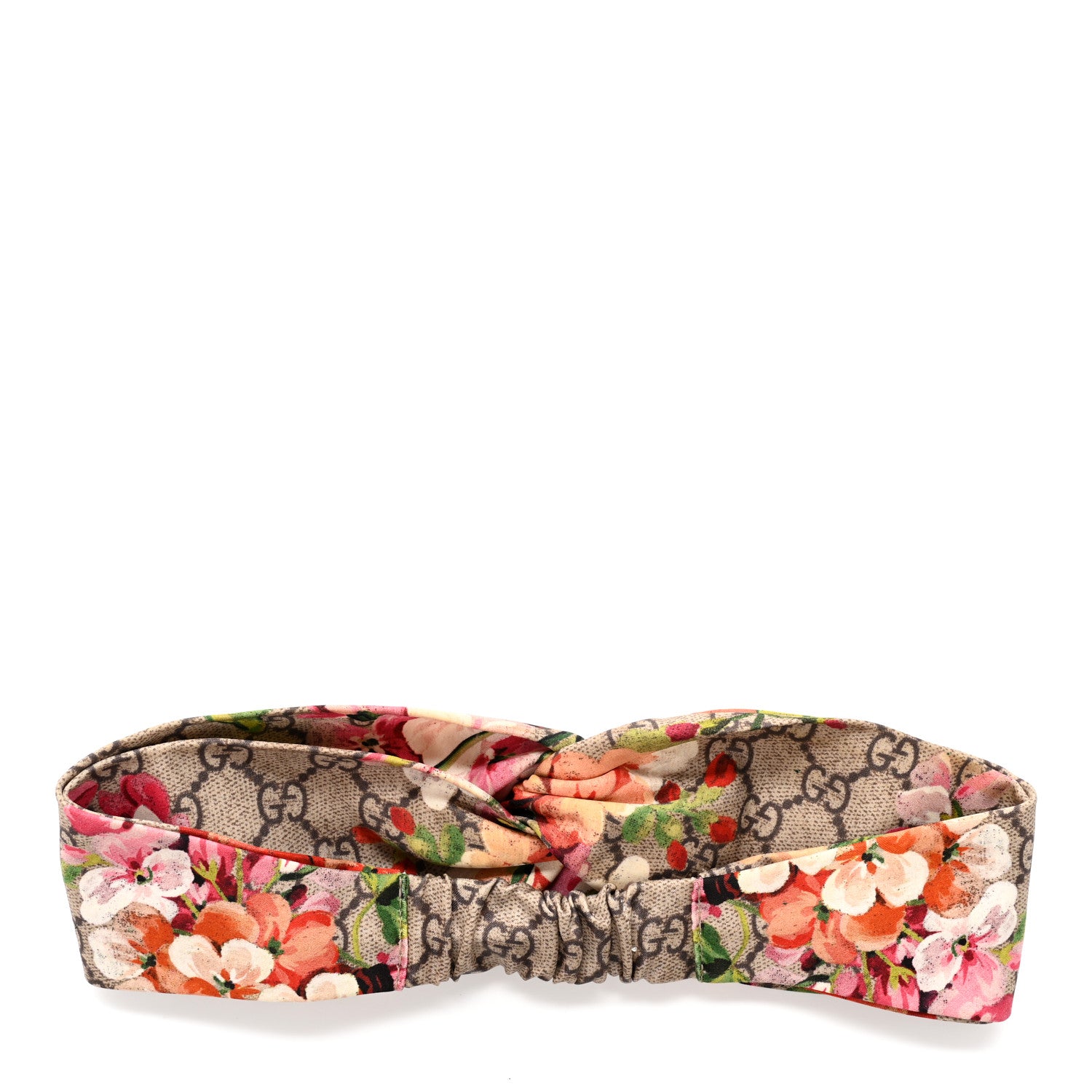 Gucci Silk Monogram Blooms Print Headband Antique Rose 3 of 5